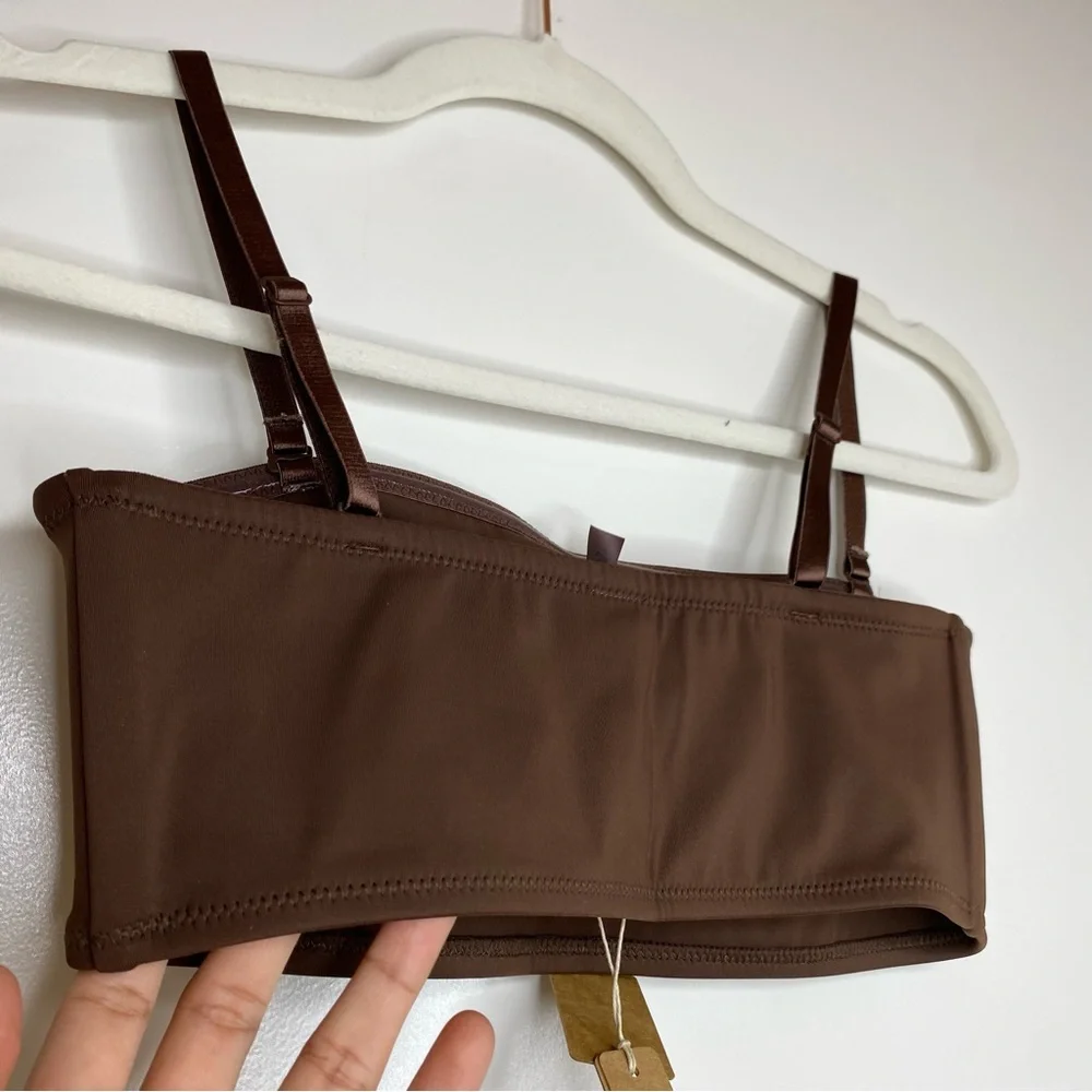 NEW!! SKIMS Shaping Swim Bandeau Bikini Top - Cocoa